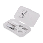 Kit de tijeras, lima, cortaúñas y una caja para su almacenamiento